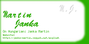 martin janka business card